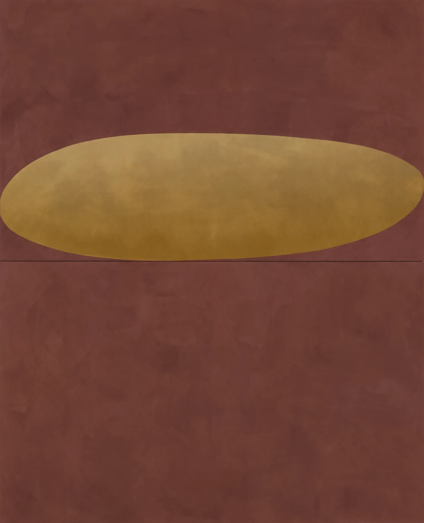 Ochre oval on rust